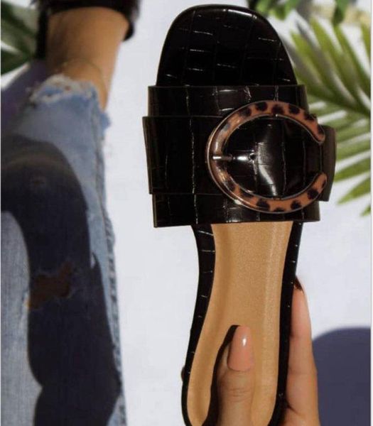 ins trend women slippers leopard print buckle solid flat heel rubber sole outdoor slides summer beach sandals ladies shoes, Black
ins trend women slippers leopard print buckle solid flat heel rubber sole outdoor slides summer beach sandals ladies shoes, Black