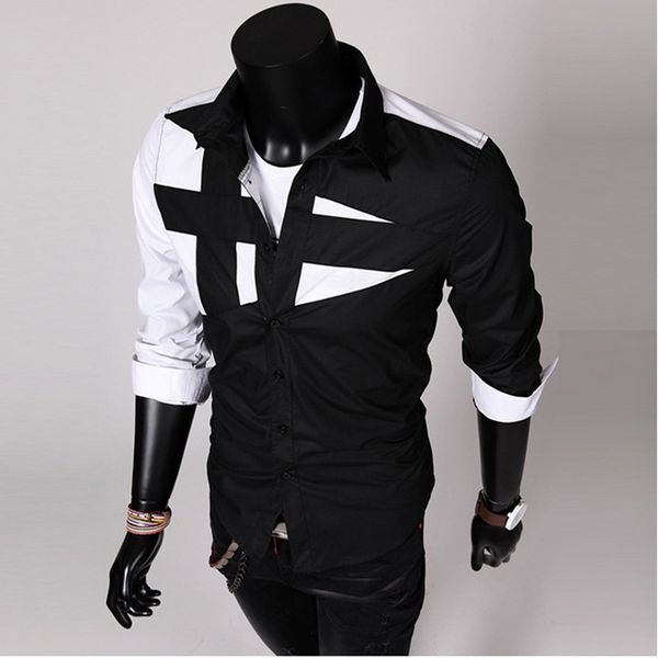 men's shirt color block patchwork long sleeve birthday slim party contemporary simple geometric spread collar armygreen, White;black
men's shirt color block patchwork long sleeve birthday slim party contemporary simple geometric spread collar armygreen, White;black