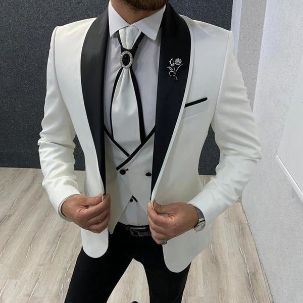 men's suits & blazers white slim fit wedding tuxedo for groomsmen 3 piece men with black pants man fashion set jacket waistcoat boyfrie, White;black
men's suits & blazers white slim fit wedding tuxedo for groomsmen 3 piece men with black pants man fashion set jacket waistcoat boyfrie, White;black