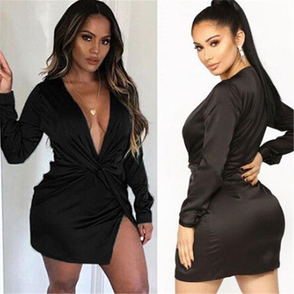 fashion women solid satin party deep v neck skinny mini dress plunge long sleeve knot wrap casual dresses, Black;gray
fashion women solid satin party deep v neck skinny mini dress plunge long sleeve knot wrap casual dresses, Black;gray
