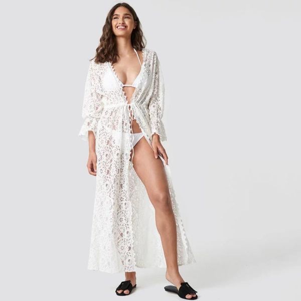 women's swimwear tunics for beach long lace dress women swim cover up plus size saida de praia robe plage kaftan #q973, White;black
women's swimwear tunics for beach long lace dress women swim cover up plus size saida de praia robe plage kaftan #q973, White;black