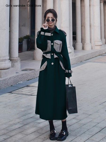 women's wool & blends woollen coat for women small woman, autumn winter 2021 style, korean loose and long over the knee woolen, Black
women's wool & blends woollen coat for women small woman, autumn winter 2021 style, korean loose and long over the knee woolen, Black