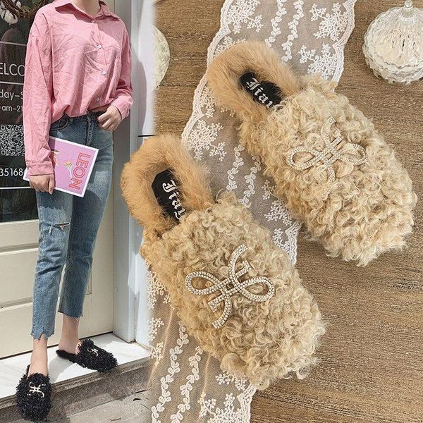 slippers closed toe outside crystal fluffy fur women flat with ladies slides sweet rome solid winter shoes fashion, Black
slippers closed toe outside crystal fluffy fur women flat with ladies slides sweet rome solid winter shoes fashion, Black