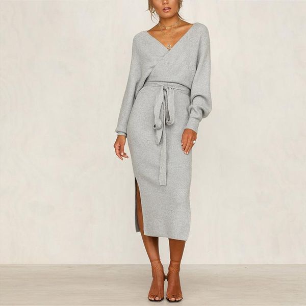casual dresses 2021 knitting sweater dress women autumn winter split deep v-neck sheath lady slim tight streetwear, Black;gray
casual dresses 2021 knitting sweater dress women autumn winter split deep v-neck sheath lady slim tight streetwear, Black;gray