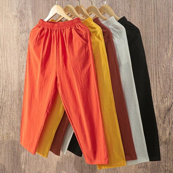 cotton casual summer thin loose women pant large size solid slim cropped trousers p3 186, Black;white
cotton casual summer thin loose women pant large size solid slim cropped trousers p3 186, Black;white