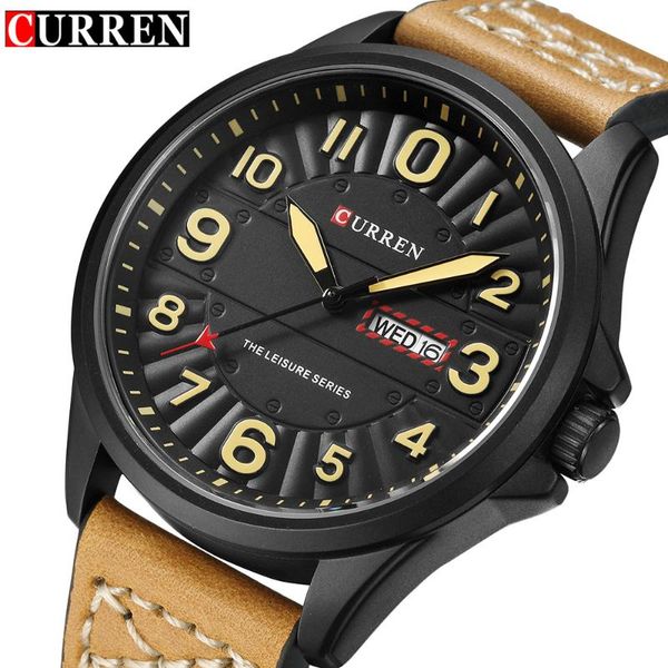 wristwatches curren luxury military quartz watch men sport business gift leather strap waterproof slim watches relojes de hombre #8, Slivery;brown
wristwatches curren luxury military quartz watch men sport business gift leather strap waterproof slim watches relojes de hombre #8, Slivery;brown