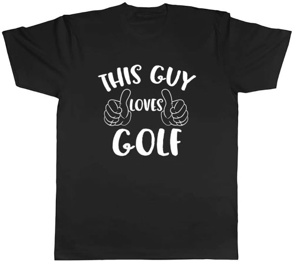 this guy loves golf mens t-shirt tee, White;black