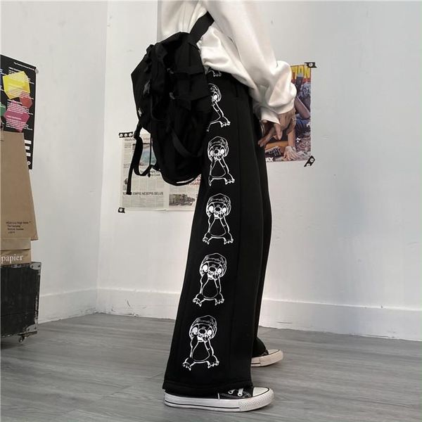 women's pants & capris korean wide leg cartoon print harajuku trousers women streetwear autumn fashion street sports clothing, Black;white
women's pants & capris korean wide leg cartoon print harajuku trousers women streetwear autumn fashion street sports clothing, Black;white