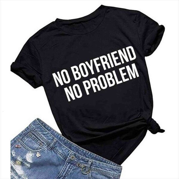 no boyfriend problem letter womens t shirt o neck printing fashion tee black harajuku short sleeve, White
no boyfriend problem letter womens t shirt o neck printing fashion tee black harajuku short sleeve, White