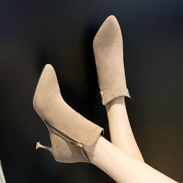 boots 2021 winter high heels women flock booties side zip fashion ankle plush dress shoes woman botas mujer black 76c84
boots 2021 winter high heels women flock booties side zip fashion ankle plush dress shoes woman botas mujer black 76c84