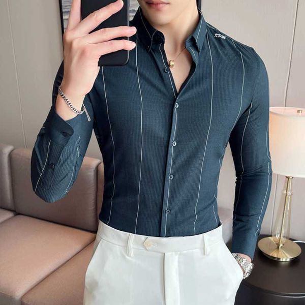 men's casual shirts spring autumn plus size shirt fashion stripe long sleeve european standard slim fit formal men, White;black
men's casual shirts spring autumn plus size shirt fashion stripe long sleeve european standard slim fit formal men, White;black