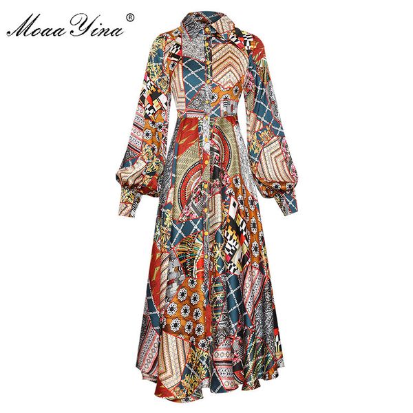 designer women spring summer lapel single breasted lantern long sleeve vintage print dress 210524, Black;gray
designer women spring summer lapel single breasted lantern long sleeve vintage print dress 210524, Black;gray