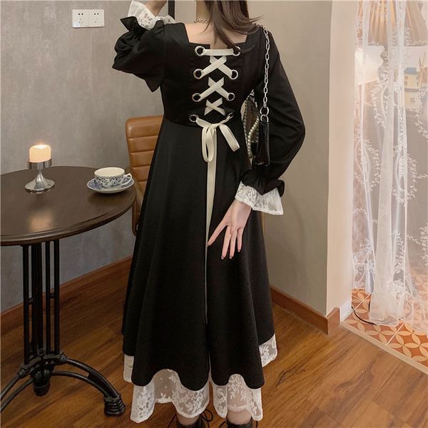 dress dressed elegant victorian banquet rear bow sewing loose office lady ladies spring clothes, Black;gray
dress dressed elegant victorian banquet rear bow sewing loose office lady ladies spring clothes, Black;gray