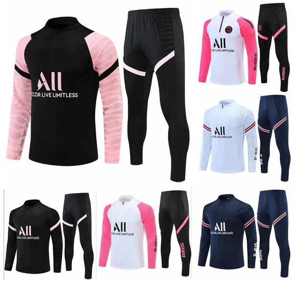 2021 2022 mbappe verratti white jacket kit soccer tracksuit set tracksuits mbappe lucas home football training training suit, Black 
2021 2022 mbappe verratti white jacket kit soccer tracksuit set tracksuits mbappe lucas home football training training suit, Black