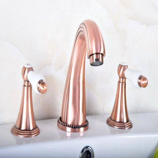 bathroom sink faucets antique red copper brass deck mounted widespread basin faucet 3 holes mixer tap dual ceramic handles levers arg077
bathroom sink faucets antique red copper brass deck mounted widespread basin faucet 3 holes mixer tap dual ceramic handles levers arg077