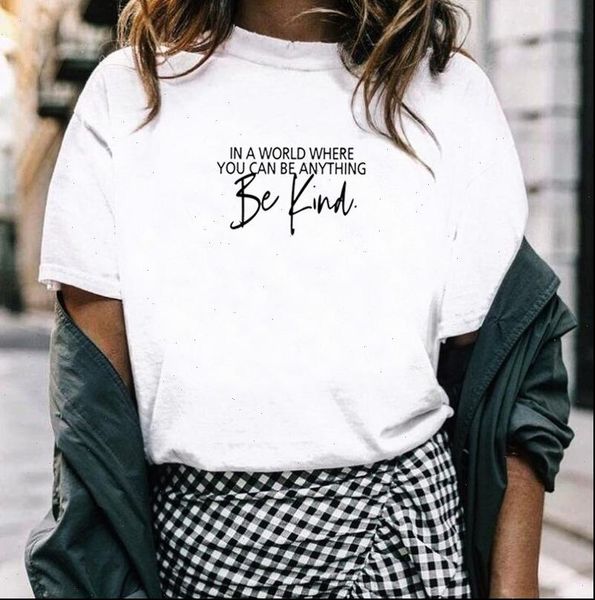 women womens t shirt be kind letters print short sleeve o neck loose ladies causal tee clothes, White
women womens t shirt be kind letters print short sleeve o neck loose ladies causal tee clothes, White