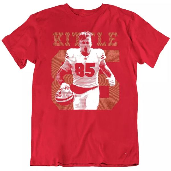 george kittle san fran football star fan t shirt, White;black