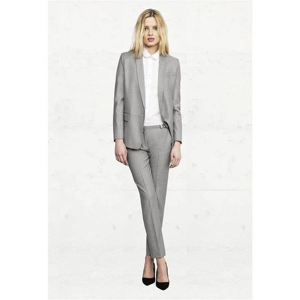 light gray womens business suits office uniform style formal pant for weddings tuxedo female trouser custom made women's two piece pant, White
light gray womens business suits office uniform style formal pant for weddings tuxedo female trouser custom made women's two piece pant, White