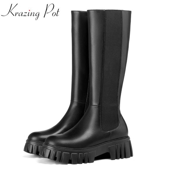 boots krazing pot cow leather equestrian round toe mature lady dating classic basic platform keep warm winter thigh high, Black
boots krazing pot cow leather equestrian round toe mature lady dating classic basic platform keep warm winter thigh high, Black