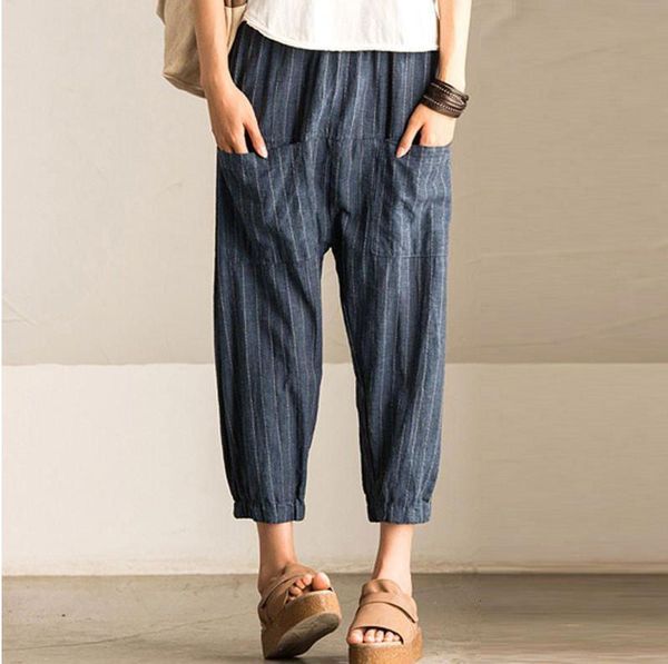 women's pants & capris women casual work office high elastic waist pockets striped baggy harem turnip trousers wide leg lj9j, Black;white
women's pants & capris women casual work office high elastic waist pockets striped baggy harem turnip trousers wide leg lj9j, Black;white