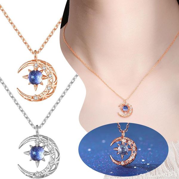 Chains Necklace For Women Personality Birthstone Moon Star Pendant Clavicle Chain Choker Birthday Party Gift Jewelry Collier Femme, Silver
Chains Necklace For Women Personality Birthstone Moon Star Pendant Clavicle Chain Choker Birthday Party Gift Jewelry Collier Femme, Silver