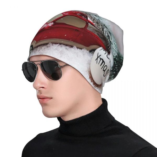 beanies fir tree christmas motif man's womens knit hat