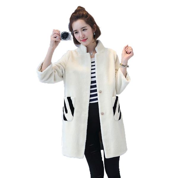 women's fur & faux natural wool coats outerwear women thickening warm winter jackets female stand collar pockets overcoat 2021 autumn, Black
women's fur & faux natural wool coats outerwear women thickening warm winter jackets female stand collar pockets overcoat 2021 autumn, Black