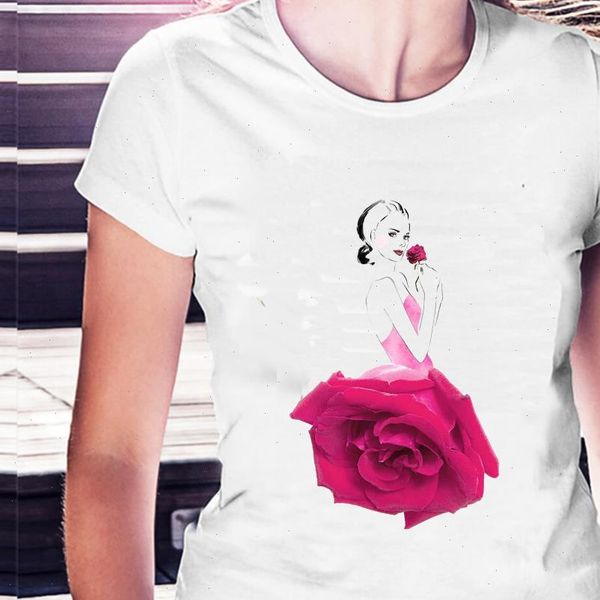 illustration of flowers red womens t shirt rose skirt print women clothes femme harajuku summmer cotton, White
illustration of flowers red womens t shirt rose skirt print women clothes femme harajuku summmer cotton, White