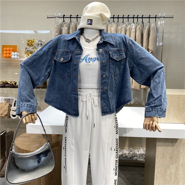 nicho design 2021 kong denim shirt with front short lapels. breasted single coat, Tan;black
nicho design 2021 kong denim shirt with front short lapels. breasted single coat, Tan;black