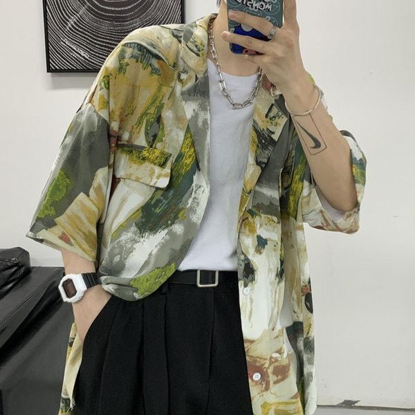 men's casual shirts summer print shirt men korean fashion loose harajuku streetwear retro social five-point short-sleeved, White;black
men's casual shirts summer print shirt men korean fashion loose harajuku streetwear retro social five-point short-sleeved, White;black