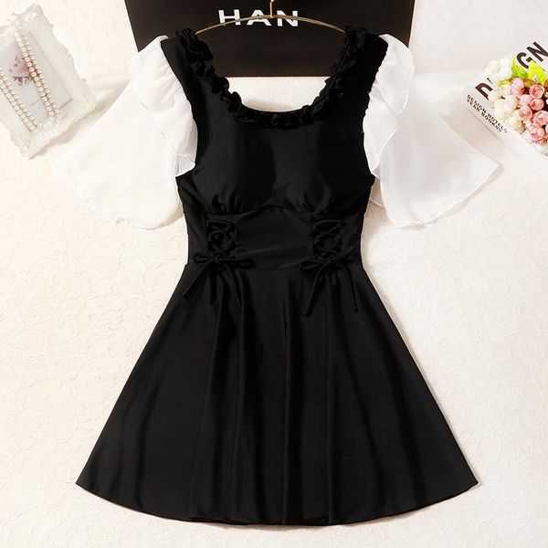 women black one piece swimwear padded bathing suit short sleeve swim beach dress swimsuit holiday wear suits two-piece
women black one piece swimwear padded bathing suit short sleeve swim beach dress swimsuit holiday wear suits two-piece