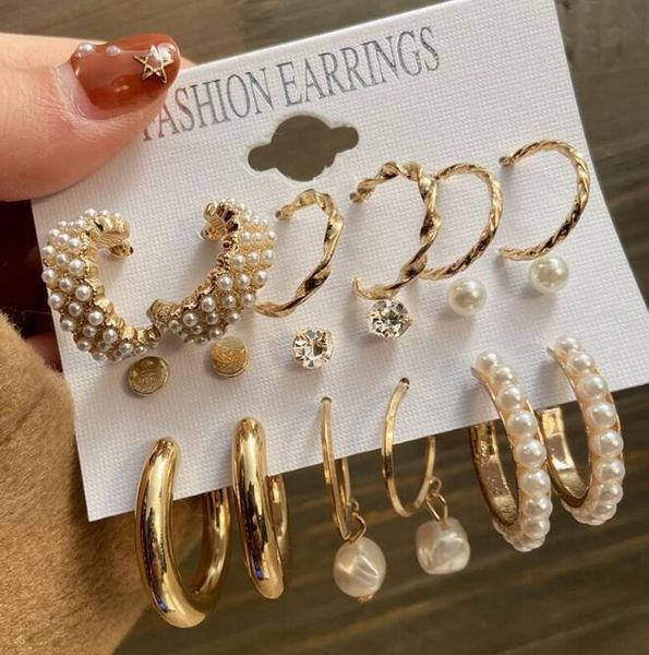 dangle & chandelier 9pcs/set 2021 gold color summer style trendy pearl beads circle wrap hoop earrings for women fashion wedding lady jewelr, Silver
dangle & chandelier 9pcs/set 2021 gold color summer style trendy pearl beads circle wrap hoop earrings for women fashion wedding lady jewelr, Silver