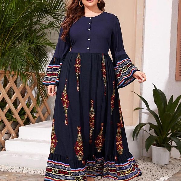 plus size dresses women's autumn 2021 o neck with button long sleeve print pattern for women maxi party elegant, Black
plus size dresses women's autumn 2021 o neck with button long sleeve print pattern for women maxi party elegant, Black