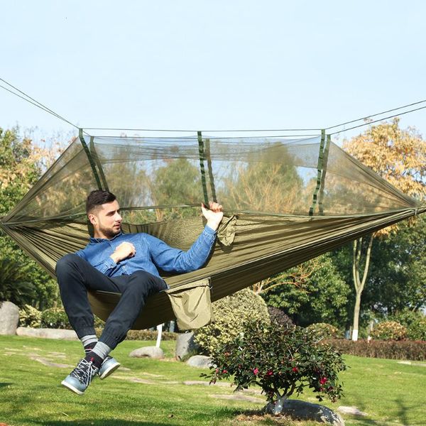

ultralight outdoor camping hunting mosquito net parachute hammock 2 person garden leisure hanging bed tents and shelters