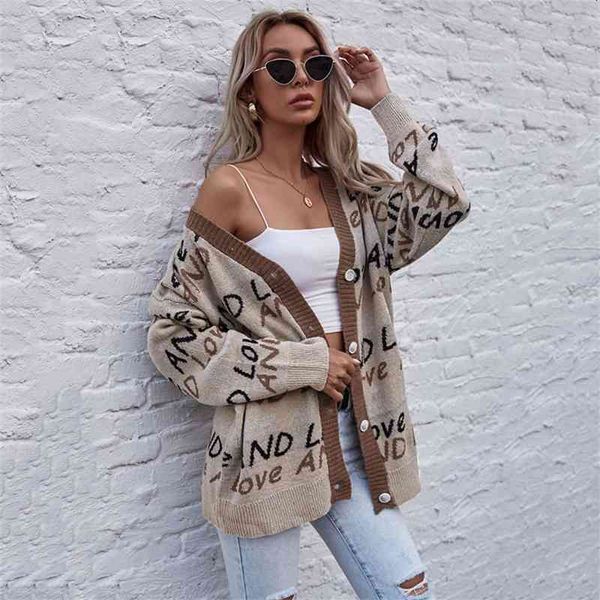 women's jackets coats changhuotong knitting letter loose sweater in autumn and winter 089h, Black;brown
women's jackets coats changhuotong knitting letter loose sweater in autumn and winter 089h, Black;brown