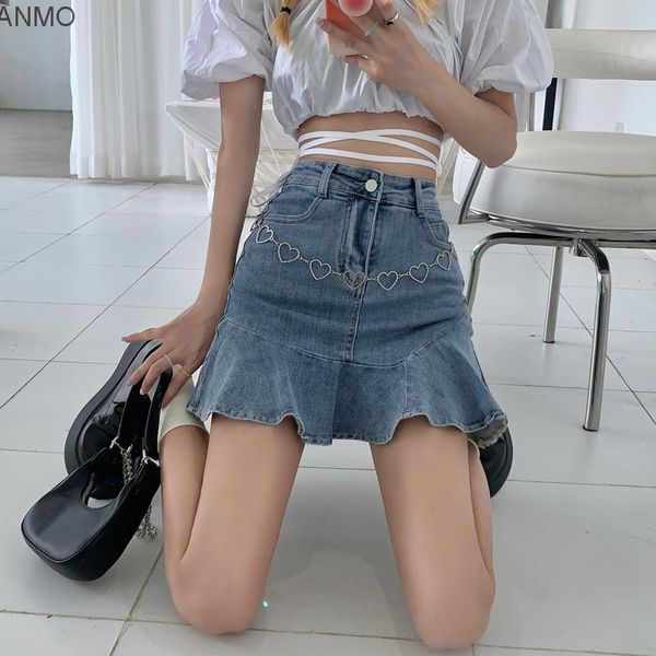 women's shorts blue fishtail skirt ruffle denim summer 2021 korean high waist a-line, White;black
women's shorts blue fishtail skirt ruffle denim summer 2021 korean high waist a-line, White;black