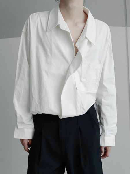 men's casual shirts long sleeved shirt fashion autumn cold wind one button loose large solid color commuter, White;black
men's casual shirts long sleeved shirt fashion autumn cold wind one button loose large solid color commuter, White;black