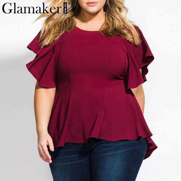 glamaker plus size spring bodycon blouse shirt women o neck ruffle sleeve causal shirt female fashion elegant tees 210414, White
glamaker plus size spring bodycon blouse shirt women o neck ruffle sleeve causal shirt female fashion elegant tees 210414, White