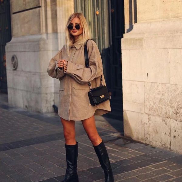 women's wool & blends retro camel jacket 2021 spring and autumn fashion elegant loose long coat street girl, Black
women's wool & blends retro camel jacket 2021 spring and autumn fashion elegant loose long coat street girl, Black