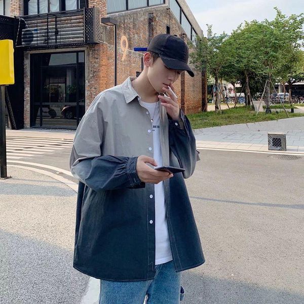 long-sleeved gradient shirt men women harajuku hip-hop korean trend lover 2021 temperament hong kong style blouse streetwear men's casu, White;black
long-sleeved gradient shirt men women harajuku hip-hop korean trend lover 2021 temperament hong kong style blouse streetwear men's casu, White;black