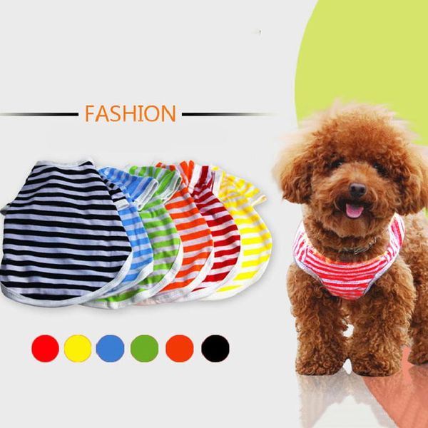 dog apparel summer pet cat striped t-shirt vests multicolor short sleeves puppy cotton skin-friendly supplies
dog apparel summer pet cat striped t-shirt vests multicolor short sleeves puppy cotton skin-friendly supplies