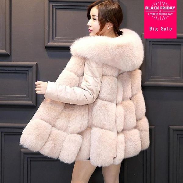 women's fur & faux s-xxxl plus size winter full sleeve detachable pu stitching jacket high-quality hooded warm coat wj939, Black
women's fur & faux s-xxxl plus size winter full sleeve detachable pu stitching jacket high-quality hooded warm coat wj939, Black