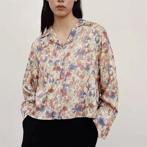 women summer vintage loose blouses shirts za long sleeve notched collar print female fashion street blusas 210513, White
women summer vintage loose blouses shirts za long sleeve notched collar print female fashion street blusas 210513, White