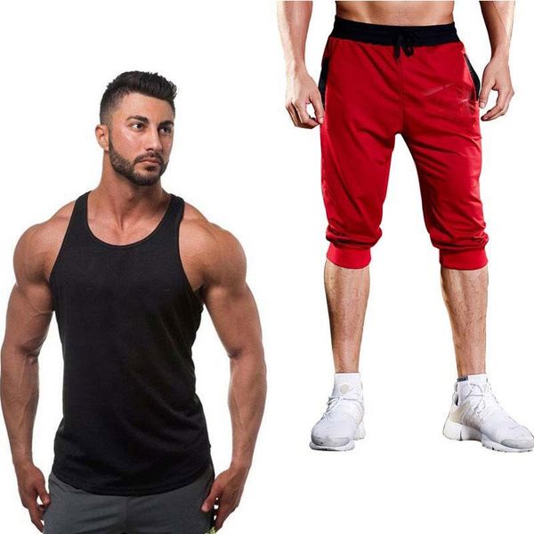 men's tracksuits verão correndo roupas esportivas coletes e shorts sem mangas sweatshirts ternos de treinamento masculino vestuário fit, Gray
men's tracksuits verão correndo roupas esportivas coletes e shorts sem mangas sweatshirts ternos de treinamento masculino vestuário fit, Gray