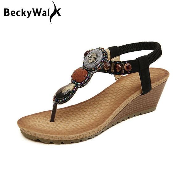 female flip flops women high heels sandals wedge summer shoes beading platform woman sandalias plataforma wsh2075, Black
female flip flops women high heels sandals wedge summer shoes beading platform woman sandalias plataforma wsh2075, Black