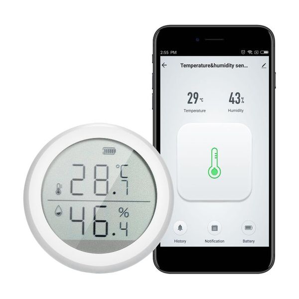 smart home control tuya zigbee wifi thermometer hygrometer humidity temperature sensor gauge with app notification alert for alexa
smart home control tuya zigbee wifi thermometer hygrometer humidity temperature sensor gauge with app notification alert for alexa