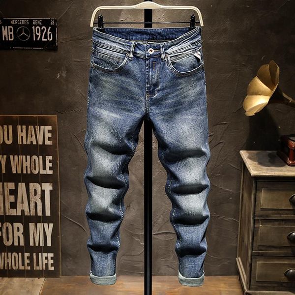 men's jeans 2021 spring men brand business casual elastic comfort straight denim pants male trousers, Blue
men's jeans 2021 spring men brand business casual elastic comfort straight denim pants male trousers, Blue