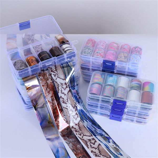 nail art kits 10 rolls/box transfer foil sticker holographic nails fake paper decals false manicure decorations 302
nail art kits 10 rolls/box transfer foil sticker holographic nails fake paper decals false manicure decorations 302