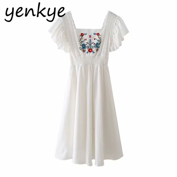 floral embroidery elegant ladies dresses flying sleeve elastic waist summer cotton dress women sweet party vestido 210514, Black;gray
floral embroidery elegant ladies dresses flying sleeve elastic waist summer cotton dress women sweet party vestido 210514, Black;gray