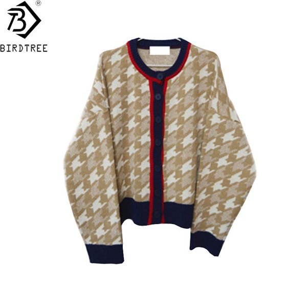 ladies knitted autumn winter sweater women cardigan casual houndstooth warm soft slim sweaters female knitwear coat t00714n 210419, White;black
ladies knitted autumn winter sweater women cardigan casual houndstooth warm soft slim sweaters female knitwear coat t00714n 210419, White;black